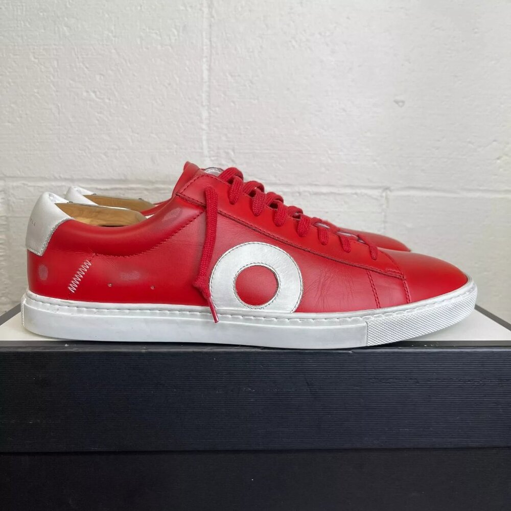 Oliver Cabell Red Leather Sneakers - Picture 3 of 11